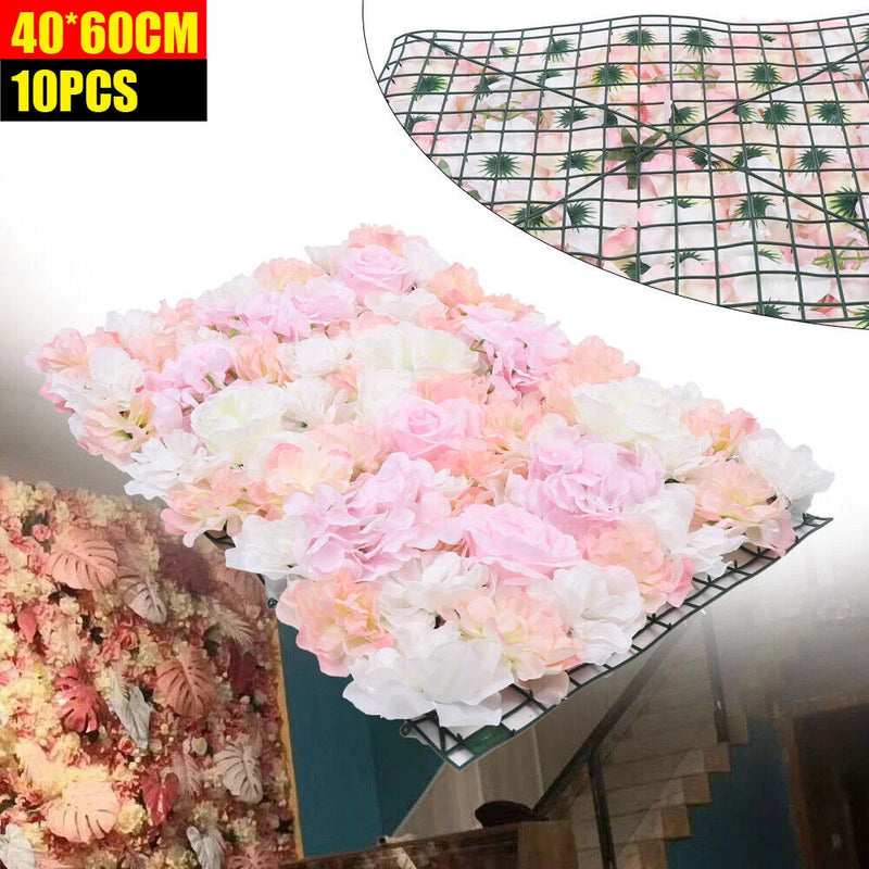 Artificial Flower 10 Pieces Wall Rose Hydrangea Wall-Panel Banquet Wedding Party Hydrangea