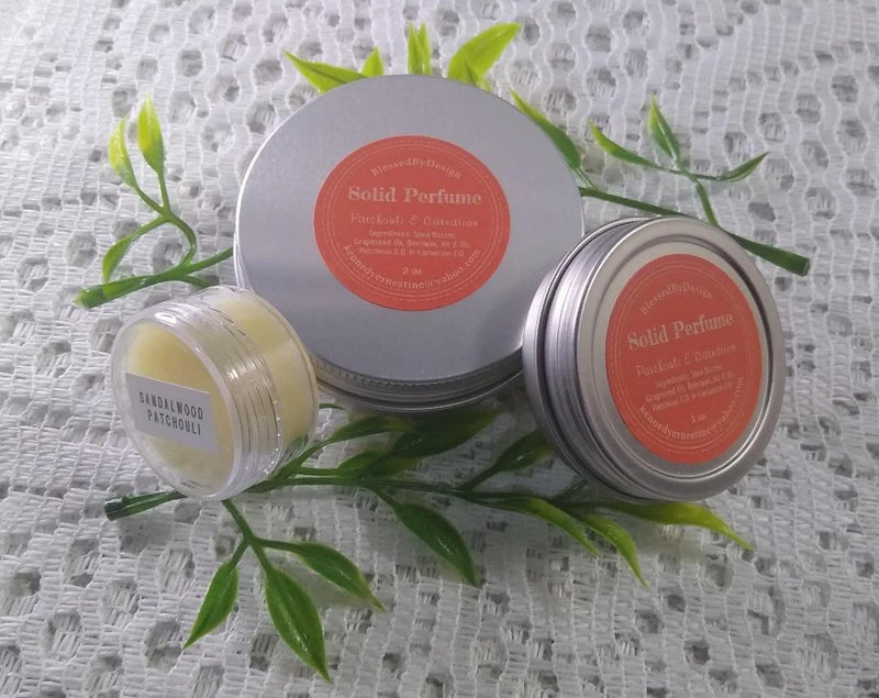 Natural Solid Perfume Balm for Women Alcohol Free Fragrance, Travel Friendly Carnation