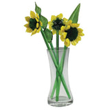 Decorative Glass Lovely Flower Bouquet with Vase, Gift Boxed Ð Sunflowers Sunflower