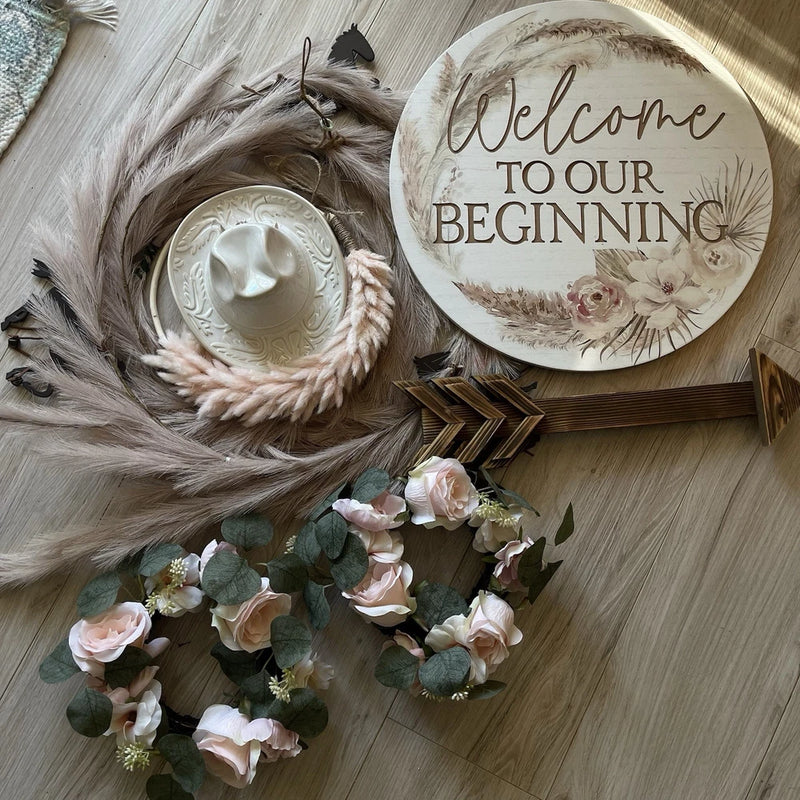 Farm Barn Rustic Wedding Decor Bridal Floral Cowboy pampas grass Roses Candle Pampas Grass