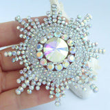 3.15" Wedding Sunflower Brooch Pin Rainbow Austrian Crystal Pendant 06014C2 Sunflower