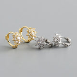 1 Pair Small 925 Sterling Silver Sun Flower Helix Tragus Huggie Hoop Earrings Sunflower