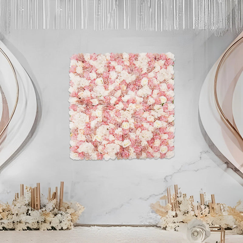 Artificial Square Flower Wall Panels Flower Wall Mat Silk Rose Flower Background Hydrangea