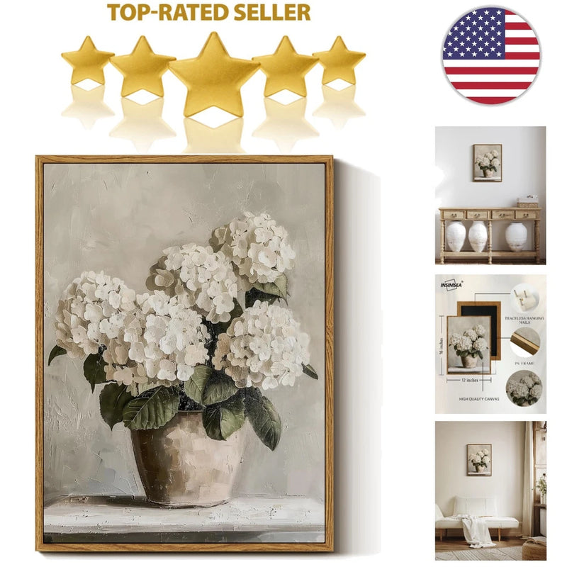Vintage Hydrangea Wall Art - Bathroom Aesthetic Decor Hydrangea