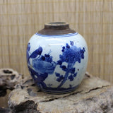 Chinese Ming Jiajing Blue and White Peony Flower Bird Design Jar Antique Jar Peony