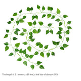 Home Vine Fake Foliage Fake Plant Flowers Artificial Lvy Garland Decoratio -2pcs Green Plant