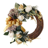 Hydrangea & Rose Wreath Artificial Flower Vintage color Hydrangea