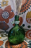 _Handmade Boho Emerald Green Glass Vase with Dried Pampas Grass Pampas Grass