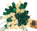 Saint Patrick's Day Flower Bouquet. The Original Wooden Rose 1, 2, 3 Dozen Green Plant