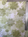 Fabric By The Yard Cotton Voile 54Ó Wide Green/white Floral Geometric Print Flowering Plants