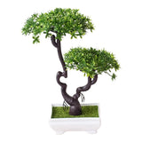 Synthetic Potted Bonsai Tree for Tabletop Display No Sunlight Required Green Plant