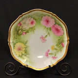 Tirschenreuth Bowl 9 3/8" Painted Roses & Carnations w/Gold 1903-1927 Decorative Carnation