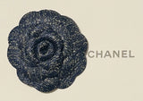 Chanel Camellia Flower - converted to brooch/pin - Black & Gold Specks - As-Is Flowering Plants