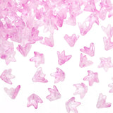 Glass Lily Flower Beads, 100 Pcs Gradient Flower Bead Charm, Light Purple Lily
