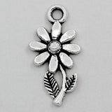 Bulk 100 Daisy Flower Charms 19 x 10 mm Antique Silver US Seller 448 Sunflower