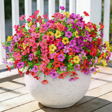 Fake Flowers for Outdoors Faux Plants Outside Indoor,UV Resistant Realistic S... Green Plant