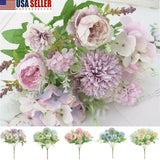 Silk Peony Artificial Fake Flowers Bunch Bouquet Home Wedding Party Decor Hot US Bouquet