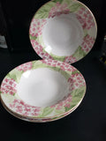 VINTAGE AMERICAN ATELIER PINK HYDRANGEA 3 SOUP PLATE Ê9 1/4" WITH GOLD TRIM Hydrangea