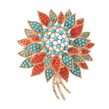 Multi-Color Millet Beads Huge Hydrangea Flower Bouquet Brooch Pin Hydrangea