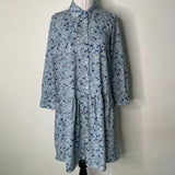 Tuckernuck Shirt Dress Womens Blue Hayes Hydrangeas Button Front Cottagecore Sm Hydrangea
