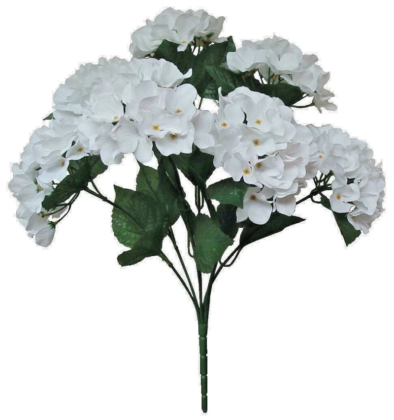 White 7-Hydrangea 20" Bush Artificial Silk Flower All Occasions Decorations US Hydrangea