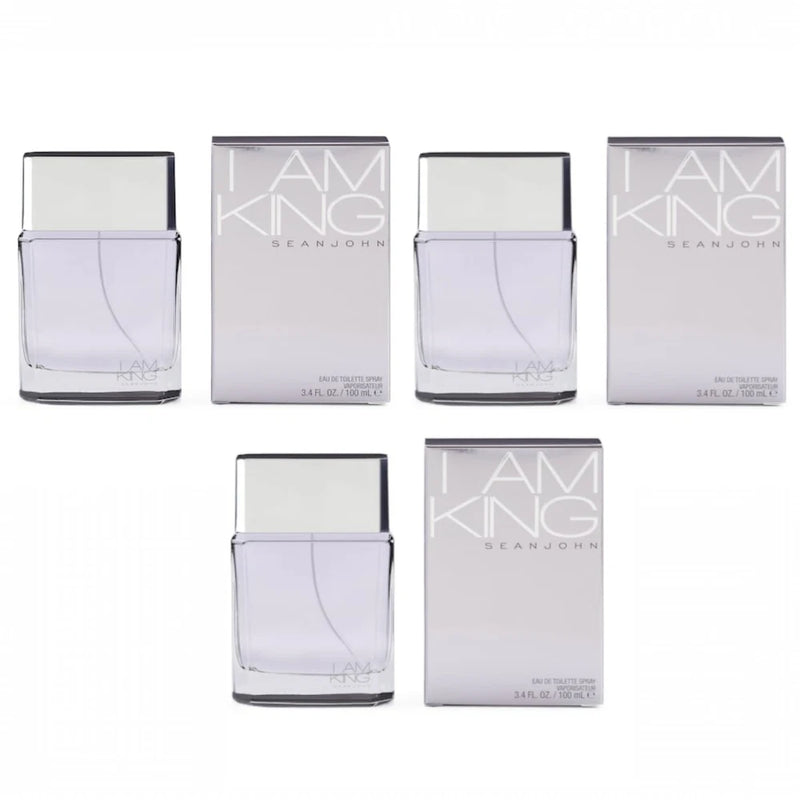 Sean John I Am King EDT Cologne Spray for Men 3.4 oz pack of 3 EDT