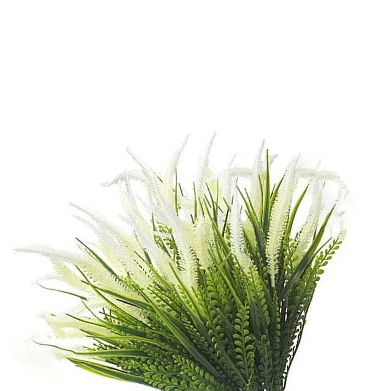 7-Head Artificial Dogtail Grass Green Plastic Faux Grass for Window Display Green Plant