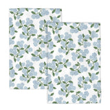 Blue Green Floral Kitchen Towels Vintage Hydrangea Flower Dish Towels, 16x24 ... Hydrangea