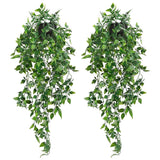 2pcs Artificial Hanging Plants for Indoor Outdoor Shelf Decor Green Plant