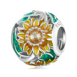 Daisy Charm 925 Sterling Silver Sunflower Charm Flower Charm Rose Charm Love Cha Sunflower