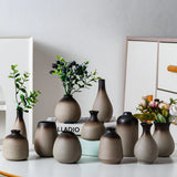 Rustic Ceramic Bud Vase Set of 11, Small Vases for Pampas Grass, Flowers, Mod... Pampas Grass