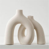 Set floreros decorativos dona ceramica mate nordico boho hogar sala estante Pampas Grass