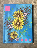 Sunflower Cheery Blossom Abstract Painting Sunflower