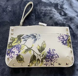 NWT-White House Black Market Floral Studded Wristlet Clutch Purse. Hydrangea Hydrangea