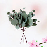 4 Pcs Round Eucalyptus Leaves Fake Plants Greenery Artificial Bulk Green Plant