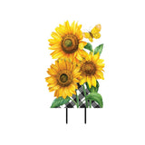 Briarwood Lane Checkered Sunflowers Metal Art Sunflower