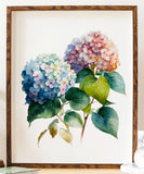 Floral Art Print, Hydrangea Floral Wall Art Print, Botanical Wall Art Decor #72 Hydrangea