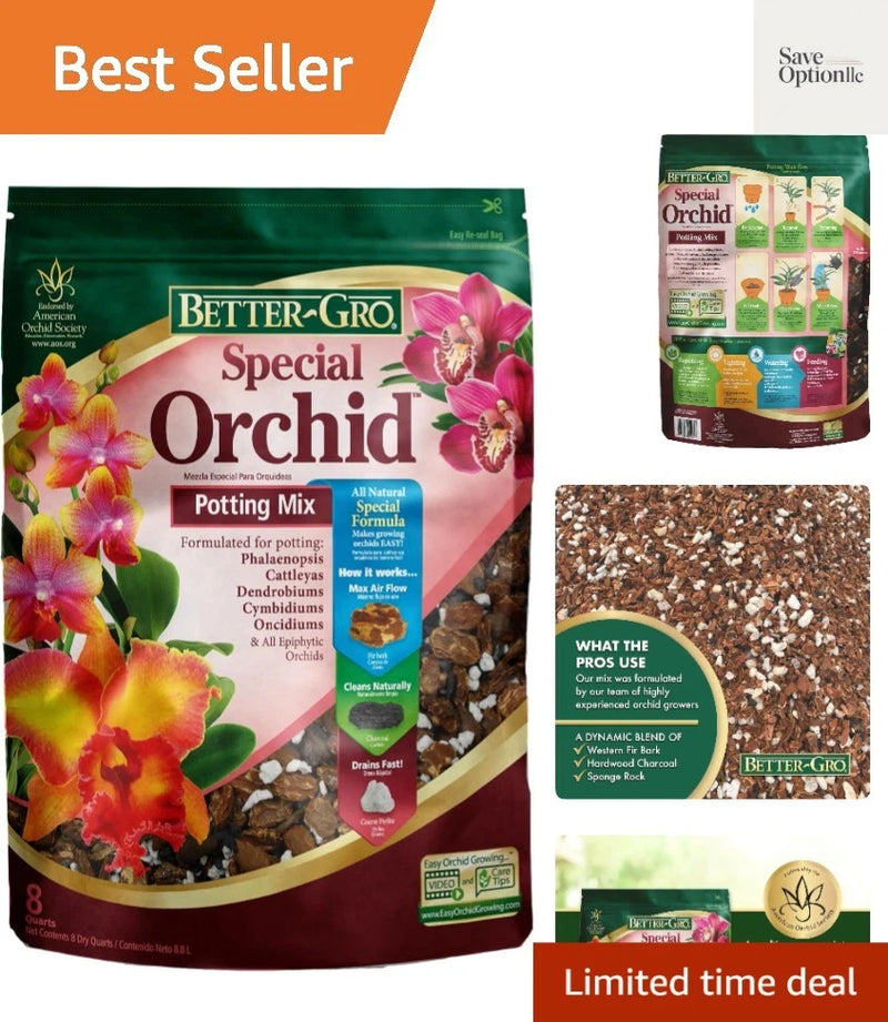 Better-Gro Special Orchid potting mix pouch with bark and orchid graphic