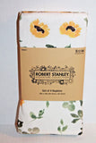 Robert Stanley Fall Sunflower Flower Print Fabric Cloth Napkins Package of 4 Sunflower