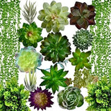 Artificial Succulent Plants, Fake Decorations Fake Succulents, Large Quantity an Green Plant