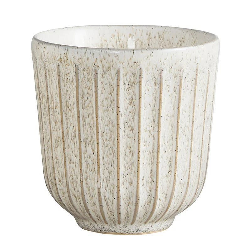 Medium Ceramic Pot with Ridges , 4.75 inch H, for Garden, Office, Balcony Decor Garden Plants