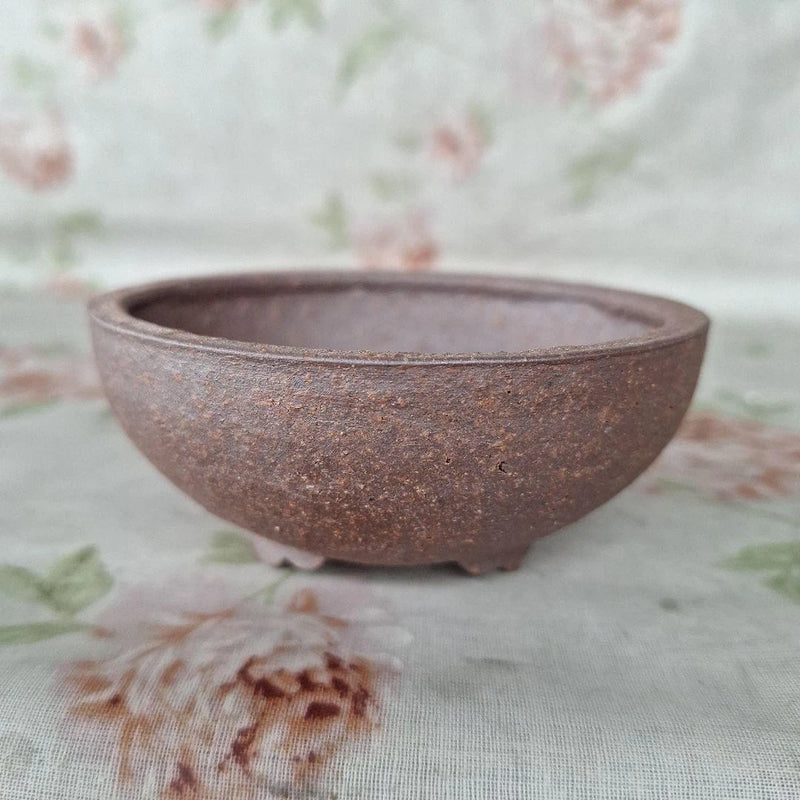 Bonsai Pot Brown Round Ceramic Plant Pot for Gardening Bonsai Pottery Garden Plants