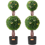 Uimoso 2Pack 3ft Artificial Topiary Tree 2Balls Faux Plant In/Outdoor Home Decor Green Plant