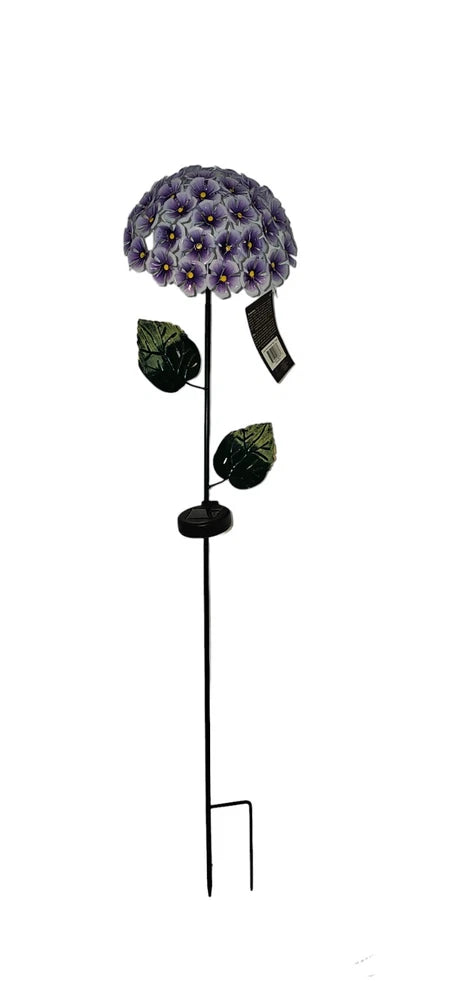 ultimate innovations 43" solar hydrangea stake. purple LED Hydrangea
