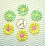 60 pc x (1 1/8") Satin Sunflower/Daisy Flower Padded Appliques Wedding ST424 Sunflower