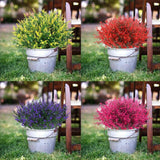 8/16/32 Bundles Flowers Artificial Fake Plants UV Resistant Flower Home Outdoor Flowering Plants