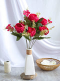 Satyam Kraft Artificial Roses Peony Flower Sticks Bunch Without Vase Pot Peony