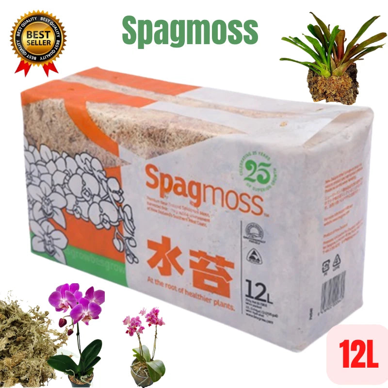 Sphagnum Moss Zealand New Premium Spagmoss Orchid Long Fiber Plants Brick 12L Flowering Plants