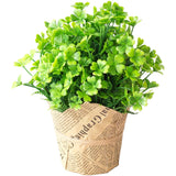 Green Potted Silk Flower for Studio Decor Artificial Floral Arrangement Green Plant