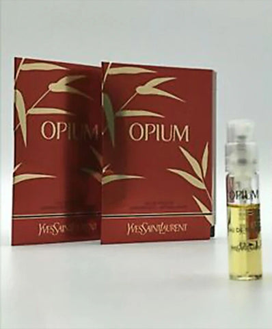 Yves Saint Laurent Opium EDT spray in small glass bottle with maroon gift box